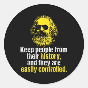 Pegatina Redonda Karl Marx Cita Funny Fiesta Socialista Dsa