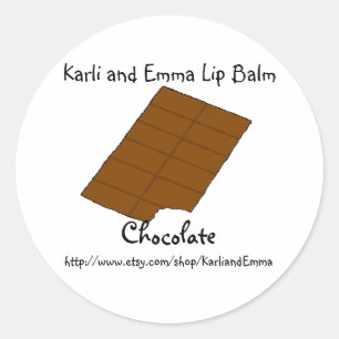 Pegatina Redonda Karli y Emma Chocolate Lipbalm