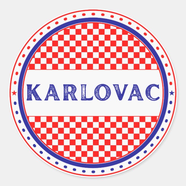 Pegatina Redonda Karlovac City Pride Emblem – Croatian Identity (Anverso)
