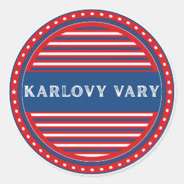 Pegatina Redonda Karlovy Vary City Pride Emblem – Czech Identity