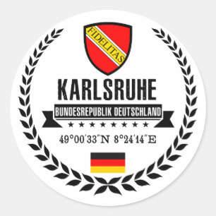 Pegatina Redonda Karlsruhe