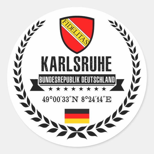 Pegatina Redonda Karlsruhe (Anverso)