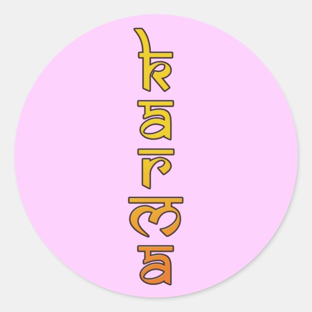 Pegatina Redonda karma - amarillo (Anverso)
