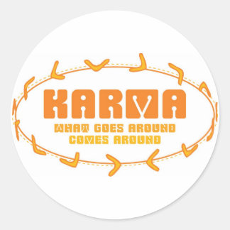 Pegatina Redonda Karma Boomerang