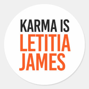 Pegatina Redonda Karma es Letitia James