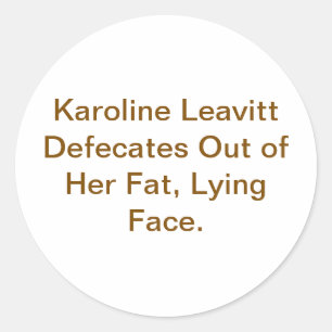 Pegatina Redonda Karoline Leavitt Defeca Hankamer Artjunkhaus Yuk