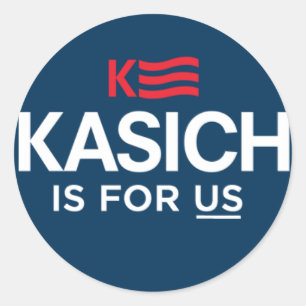 Pegatina Redonda Kasich es para el logo de EEUU