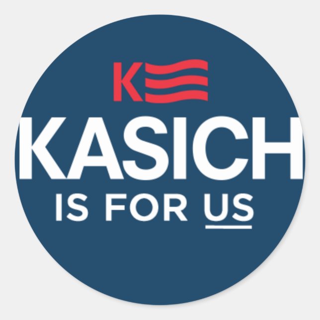 Pegatina Redonda Kasich es para el logo de EEUU (Anverso)