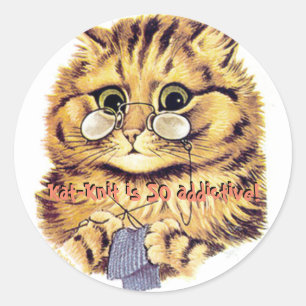 Pegatina Redonda "¡Kat-Nip es TAN adictivo!"