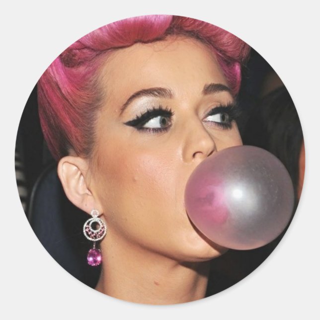 Pegatina Redonda Katy Perry Bubble Gum (Anverso)