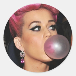 Pegatina Redonda Katy Perry Bubble Gum