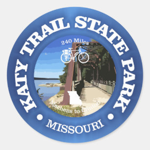 Pegatina Redonda Katy Trail (ciclismo c)