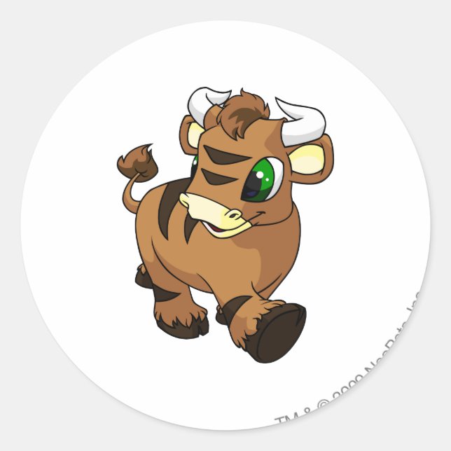 Pegatina Redonda Kau Brown (Anverso)