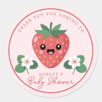Kawai Strawberry Baby Shower Agradecimiento