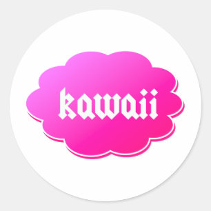 Pegatina Redonda Kawaii
