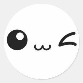 PEGATINA REDONDA KAWAII AMIGO CUTE WINKY