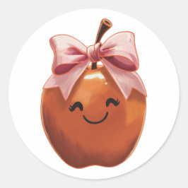 Pegatina Redonda Kawaii apple gift
