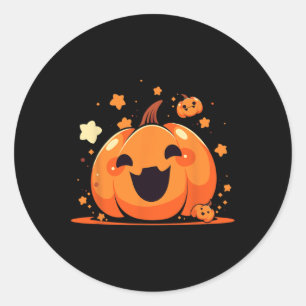 Pegatina Redonda Kawaii Calabaza Anime Cottagecore Hombres Niños Mu