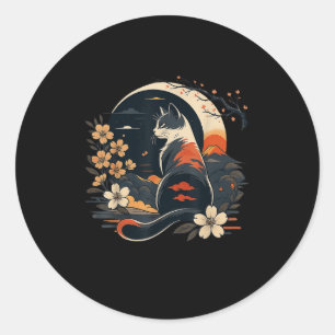 Pegatina Redonda Kawaii Cat Anime Japoneses Funny Art Hombres Mujer
