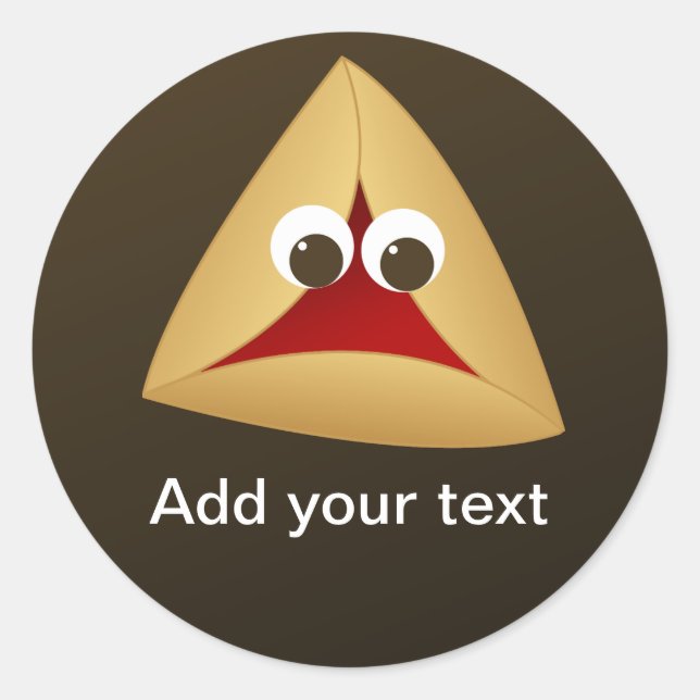 Pegatina Redonda Kawaii Cherry Hamentashen (Anverso)