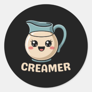 Pegatina Redonda Kawaii Creamer Café Cute Costume Halloween Rista