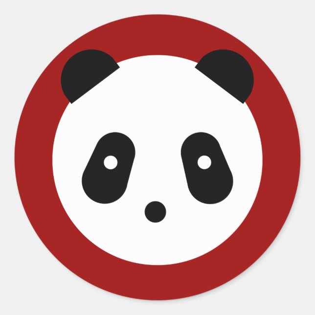 Pegatina Redonda Kawaii ~ Cute Panda Face (Anverso)