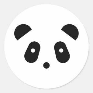 Pegatina Redonda Kawaii ~ Cute Panda Face