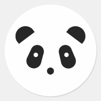 Pegatina Redonda Kawaii ~ Cute Panda Face