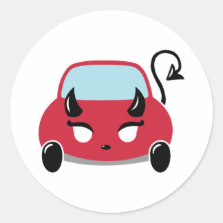 Pegatina Redonda Kawaii Devil Car