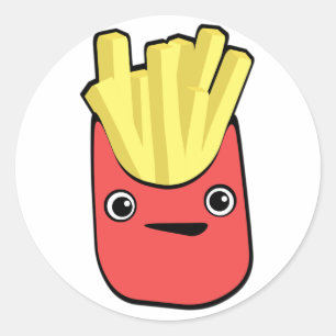 Pegatina Redonda Kawaii French Fry