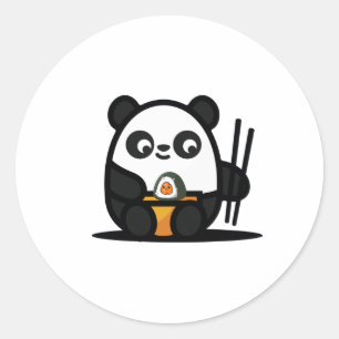 Pegatina Redonda Kawaii Funny Panda