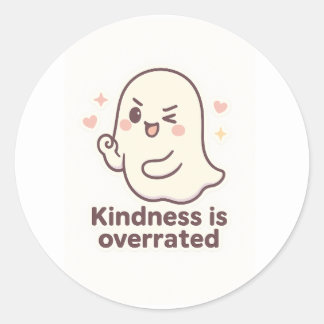 Pegatina Redonda Kawaii Ghost Sticker | Cute Halloween Sticker 