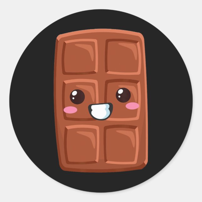 Pegatina Redonda Kawaii Halloween Grupo Fiesta de disfraces S'mores (Anverso)