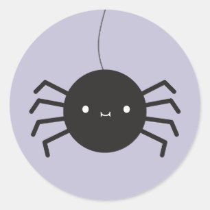 Pegatina Redonda Kawaii Halloween Spider