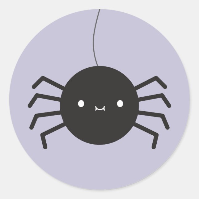 Pegatina Redonda Kawaii Halloween Spider (Anverso)
