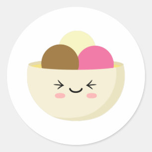 Pegatina Redonda Kawaii Ice Cream