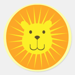 PEGATINA REDONDA KAWAII LION SUNSHINE SWEETY