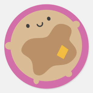 Pegatina Redonda Kawaii Pancake