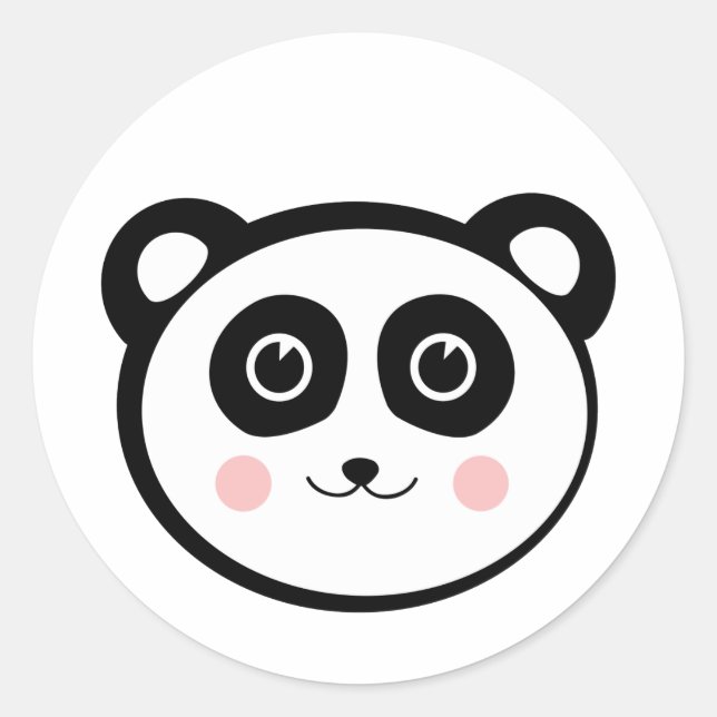 Pegatina Redonda Kawaii Panda (Anverso)