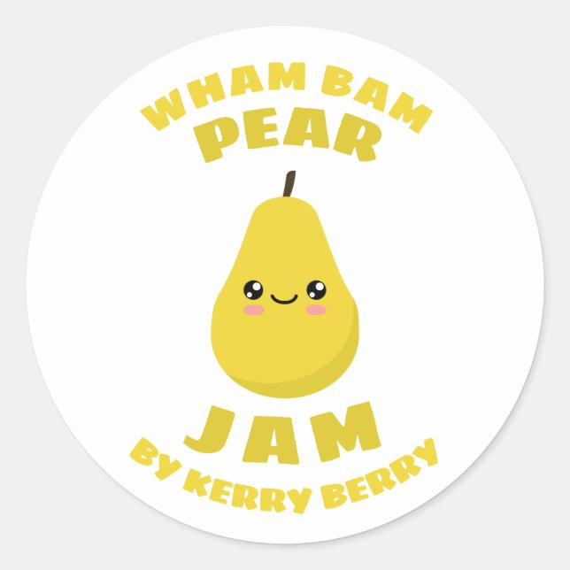 Pegatina Redonda Kawaii Pear Jam (Anverso)