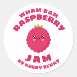 Pegatina Redonda Kawaii Raspberry Jam