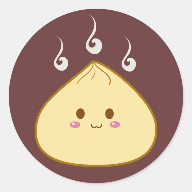 Pegatina Redonda Kawaii "SioPao" Meatbun (Anverso)