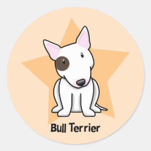 Pegatina Redonda Kawaii Star Oye Spot Bull Terrier