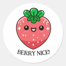 Pegatina Redonda Kawaii Strawberry Motivation Personalizable