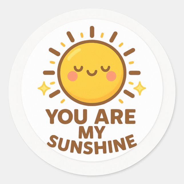Pegatina Redonda Kawaii Sunshine Sticker (Anverso)