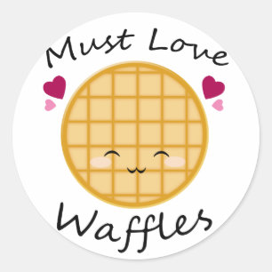 Pegatina Redonda Kawaii Waffle
