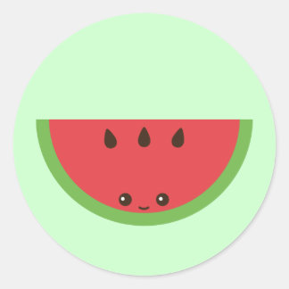 Pegatina Redonda Kawaii Watermelon