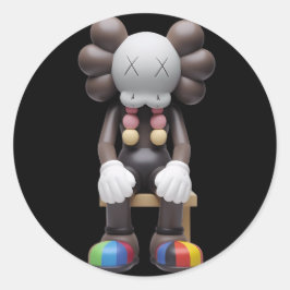 Pegatina Redonda kaws en reposo