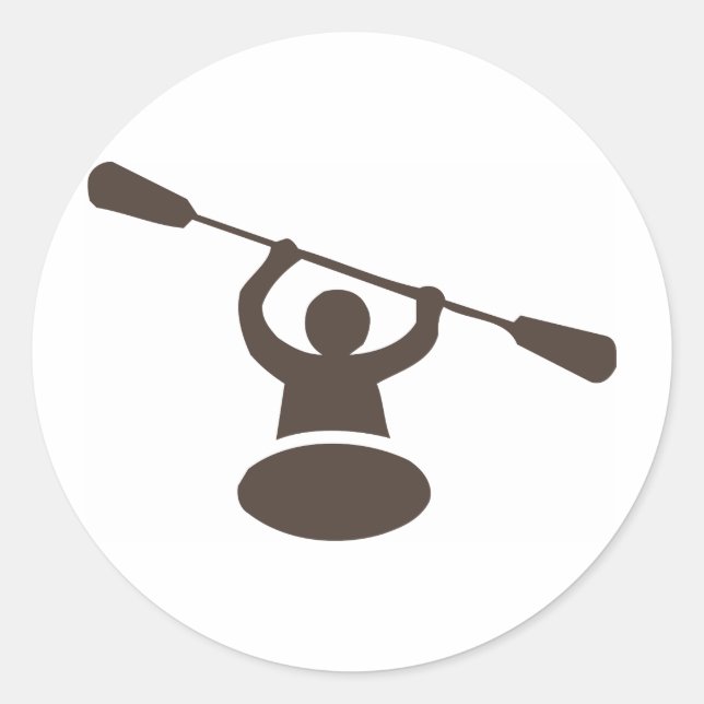 Pegatina Redonda Kayak (Anverso)