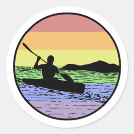 Pegatina Redonda Kayak